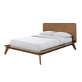 thumbnail image 2 of Walnut King Bed Frame: Solid Wood Platform, Mid-Century Modern Style, Mattress Ready, 75.5"W x 85"D, Bedroom Furniture, 2 of 6