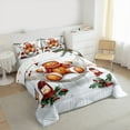 thumbnail image 3 of Feelyou Kawaii Gingerbread Man Queen Comforter Set, Christmas Flower Leaf Bedding Sets, Teens Boys Girls Kids Reversible Bedding Comforter Set, Lightweight Room Decor, 3-Piece, 3 of 8