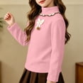 thumbnail image 3 of FAIWAD Girls Mock Neck Tops Long Sleeve Fleece Shirts with Bow Soft Warm School Daily Clothes, 3 of 9