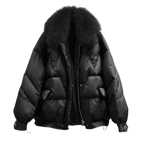 Lovskoo Womens Winter Coats Quilted Jacket Ladies Thick Warm Long Sleeve Jacket Hooded Overcoat Cotton Padded Outerwear Black