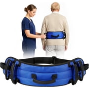 Rhino Valley Gait Belt Transfer Belt for Senior with 7 Handles, 59" Anti-Slip Transfer Belt for Elderly, Lift Belt, Nursing Safety Patient Assist, Blue & Black