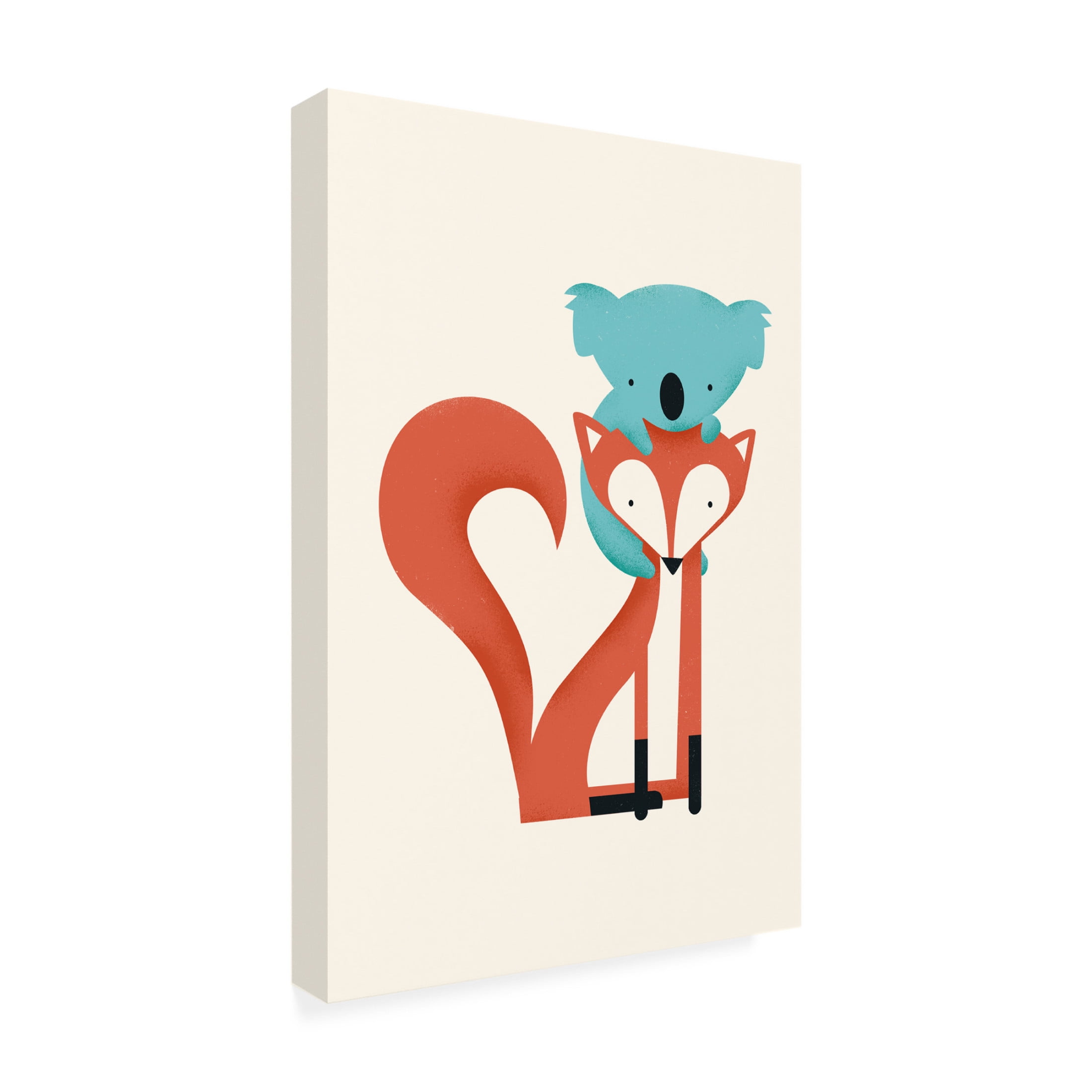 Canvas Wall Art - Jay Fleck 'Fox & Koala' Wall Art for Living Room, Bedroom, or Office Décor by Trademark Fine Art - 22 x 32 Inches