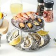 thumbnail image 3 of Seafood Plate Set Double Stainless Steel Snack Plate Afternoon Tea Cake, 3 of 5