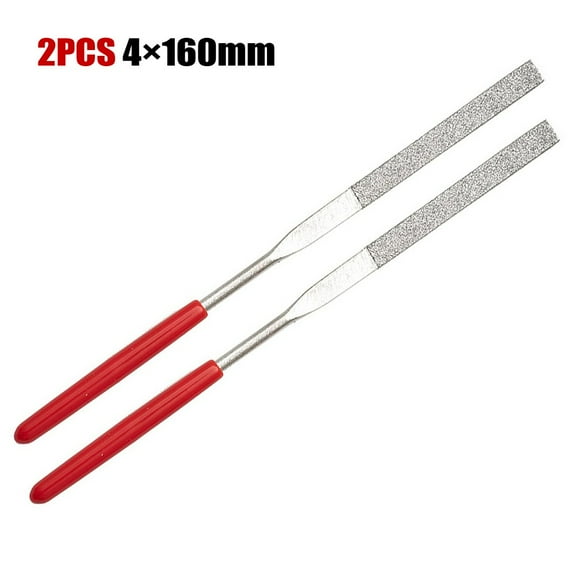 Needle File Diamond File 2pcs 4x160mm Accessories Diamond Grinding Rectangle Stone Tile Wood For Metal Glass Repair