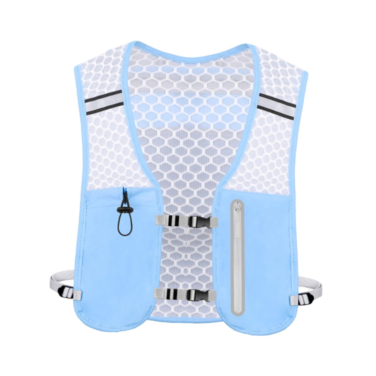 QccHieUs Running Vest Pack 2 L with Adjustable Waistband Outdoor Sports Bag for Women Men blue