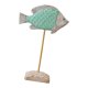 thumbnail image 4 of Escultura de pez de madera sobre soporte, decoración náutica, adorno para el hogar, animal marino de pie Verde claro, 4 of 7