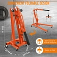 thumbnail image 4 of Kojooin 2 Ton 4000 Lbs Engine Hoist with Lever, Folding Cherry Picker Engine Lift Hydraulic Tilting Engine Shop Crane with 6 Iron Caster Wheels Telescopic Boom Hitch, 4 of 7