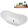 thumbnail image 2 of 67" Streamline NB6280BL Soaking Glossy White Freestanding Tub and Tray With Internal Drain in Matte Black, 2 of 7