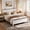 White, variant on Rustic Queen Platform Bed Frame with Headboard and Footboard No Box Spring Needed Beige