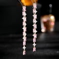 thumbnail image 2 of Geometric Super-flash Rectangular Zircon Earrings, Temperament Fashion Earrings, Long Removable Two Kinds of Wearing Methods, Fringed Earrings., 2 of 15