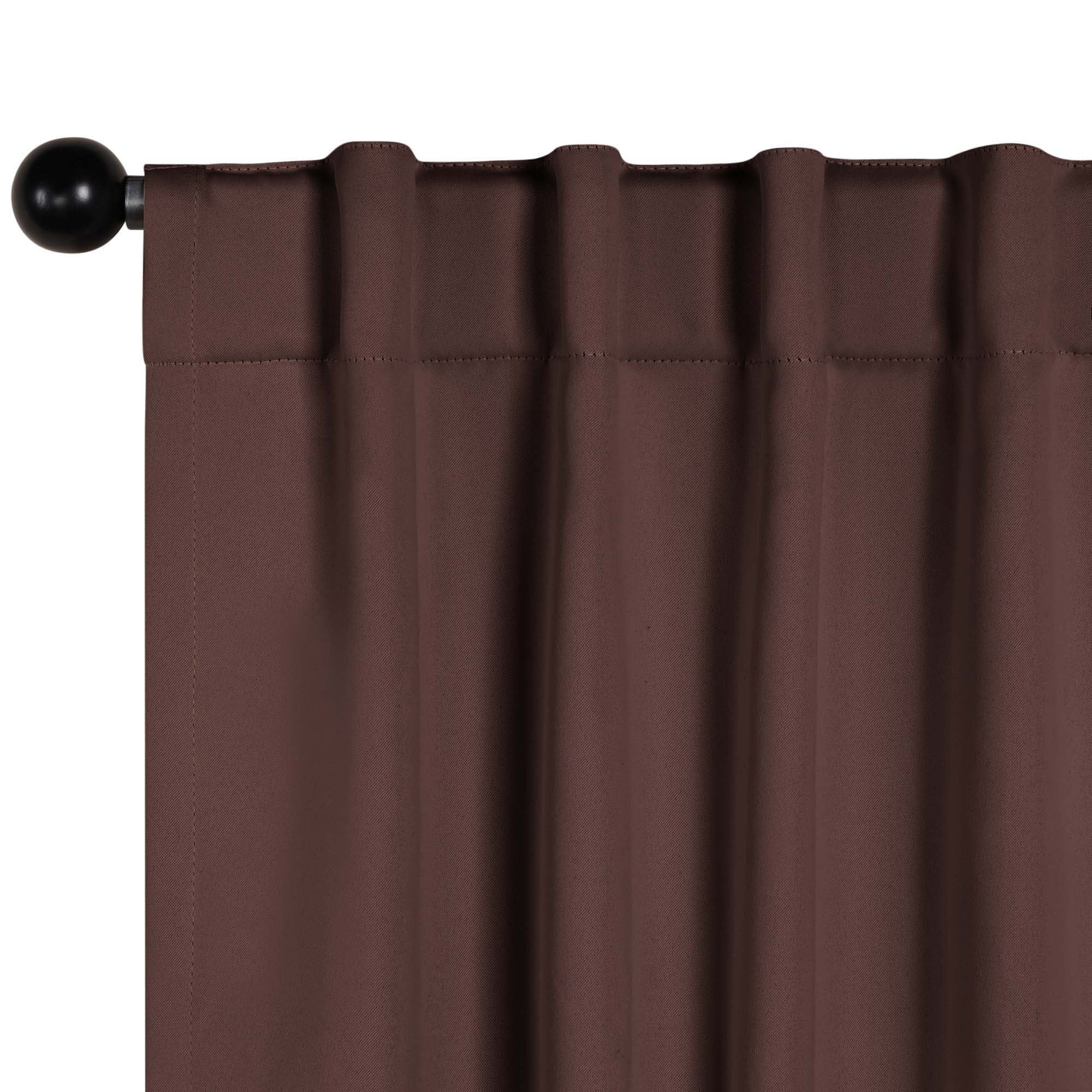 Superior Blackout Solid Light Filtering Back Tab Curtain Panel Set, 52" x 84", Cappuccino
