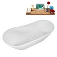 thumbnail image 4 of 75" Streamline B-480-214-WH Soaking Matte White Freestanding Tub and Tray With Internal Drain in Glossy White, 4 of 10