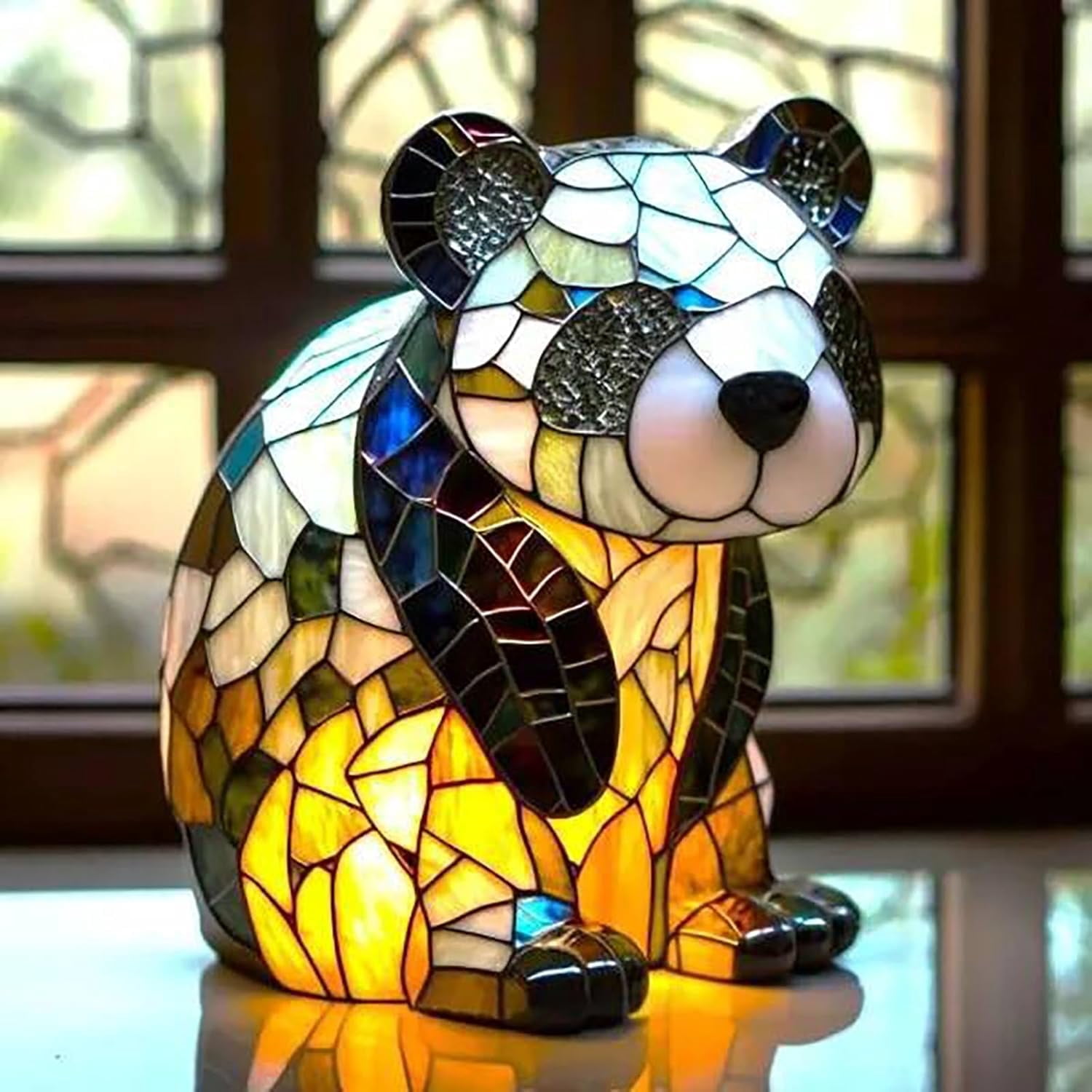 Panda Lamp and Raccoon Lamp, Cute Animal Themed Art Night Light, 3D Stereo LED Table Lamps with Warm Ambient Glow