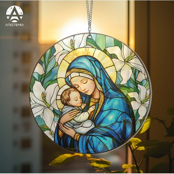 Mother Mary Ornament Gift, Mary Acrylic Suncatcher Ornament, Mary Religious Window Decor, Gift of Faith, Religious Gift, Virgin Mary Gift