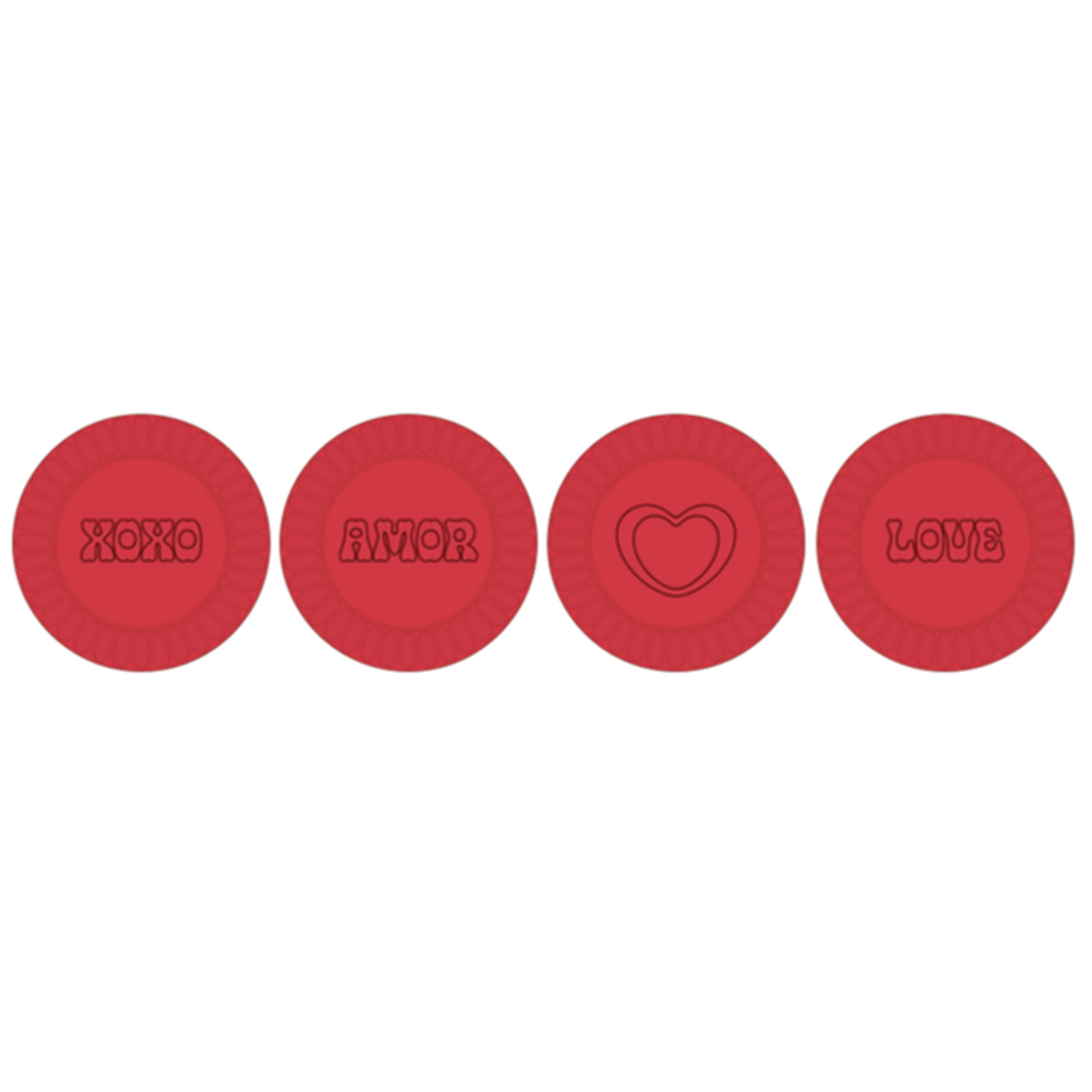Way To Celebrate Valentine s Day Red Earthenware Appetizer Plates  4-Pack