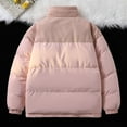 thumbnail image 5 of Bovxnpu Winter Coats for Women, Women's Down Jackets Solid Color Zip Up Stand Collar Cotton Coat with Pockets No Hood Casual Warm Winter Clothing, 5 of 6