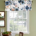 thumbnail image 3 of Vintage Blue Floral Curtain Valances for Windows, Kitchen Valance Window Treatments Panel 2 Pack, Farmhouse Watercolor Flower Butterflies Rod Pocket Short Curtains for Bathroom Bedroom 60 x 18 Inch, 3 of 8