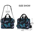 thumbnail image 3 of Insulated Crossbody Lunch Bag 10L Lunch Tote with Adjustable Shoulder Strap for Work Office Picnic Butterfly and The Moon, 3 of 6
