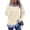 Beige, variant on Wovilon Women's Twofer Sweatshirt with Striped Collar and Hem Detail, Long Sleeve Crew Neck Patchwork Pullover Top for Fall Winter Casual Everyday Wear