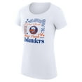 thumbnail image 2 of Women's G-III 4Her by Carl Banks White New York Islanders Super-Slim Fit Lightweight Collage Team Graphic T-Shirt, 2 of 3