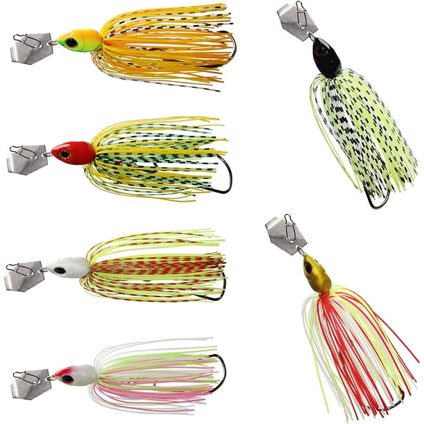 Spinner Bait Bass Fishing Blade Metal Spoon Silicone Skirts with