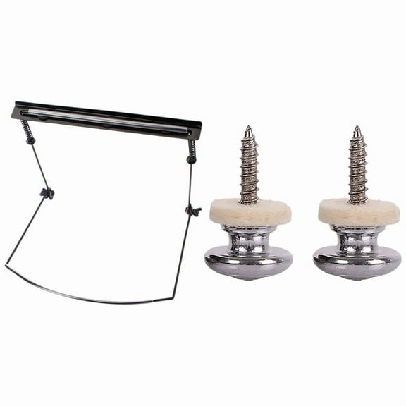 1 Pcs Professional Harmonica Neck Holder Adjustable & 2 Pcs Guitar Strap Lock Pegs Pins Shape End Button