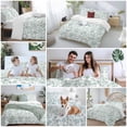 thumbnail image 5 of 3 Piece Spring Flower Duvet Cover Set Twin Size, Microfiber Comforter/Quilt Cover with Corner Ties and 2 Pillowcases, Vintage Farmhouse Turquoise Boho Leaf All Season Soft Bedding with Zipper Closure, 5 of 8