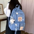 thumbnail image 2 of LHSHIDU Kawaii Backpack with Pins Kawaii School Backpack Cute Aesthetic Backpack Cute Kawaii Backpack for School (Beige, With Accessories), 2 of 7