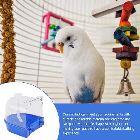 CTIRCHIU PVC Bird Bathing Basin for Small Parrots, Hanging Cage Bath Tub, Assorted Colors, 1 Set