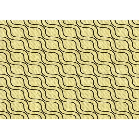 Ahgly Company Indoor Rectangle Patterned Sun Yellow Area Rugs, 8' x 10'