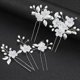 thumbnail image 5 of 13 piezas Accesorios para el Peine de flores de novia Peines de boda Horquillas de novia Tocados de flores de cristal de boda Pinza de pelo de diamantes de imitación Plata + Oro, 5 of 5