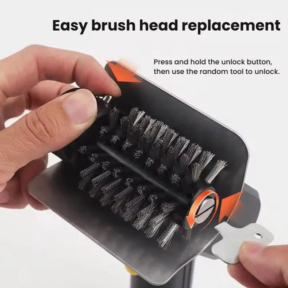 Electric Grill Brush, Rechargeable Cordless Heavy Duty BBQ Cleaning Brush with Replaceable Stainless Steel Bristles, for Grates Griddles Outdoor BBQ Kitchen