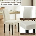 thumbnail image 5 of VECELO Set of 2 Dining Chairs, Upholstered Linen Fabric Dining Room Chair with High Back, Modern Parsons Chair for Kitchen, Beige, 5 of 13