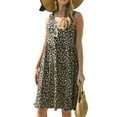 thumbnail image 6 of Mengpipi Women's Summer Casual Sleeveless V-Neck Swing Tank Dress Casual Flowy Tiered Beach Dress, Leopard-Khaki-XXL(US 20-22), 6 of 8