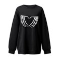 thumbnail image 4 of Camiseta suelta estampada a la moda para mujer, blusa de manga larga, cuello redondo, camisetas informales Pompotops FGAJ5335, 4 of 5