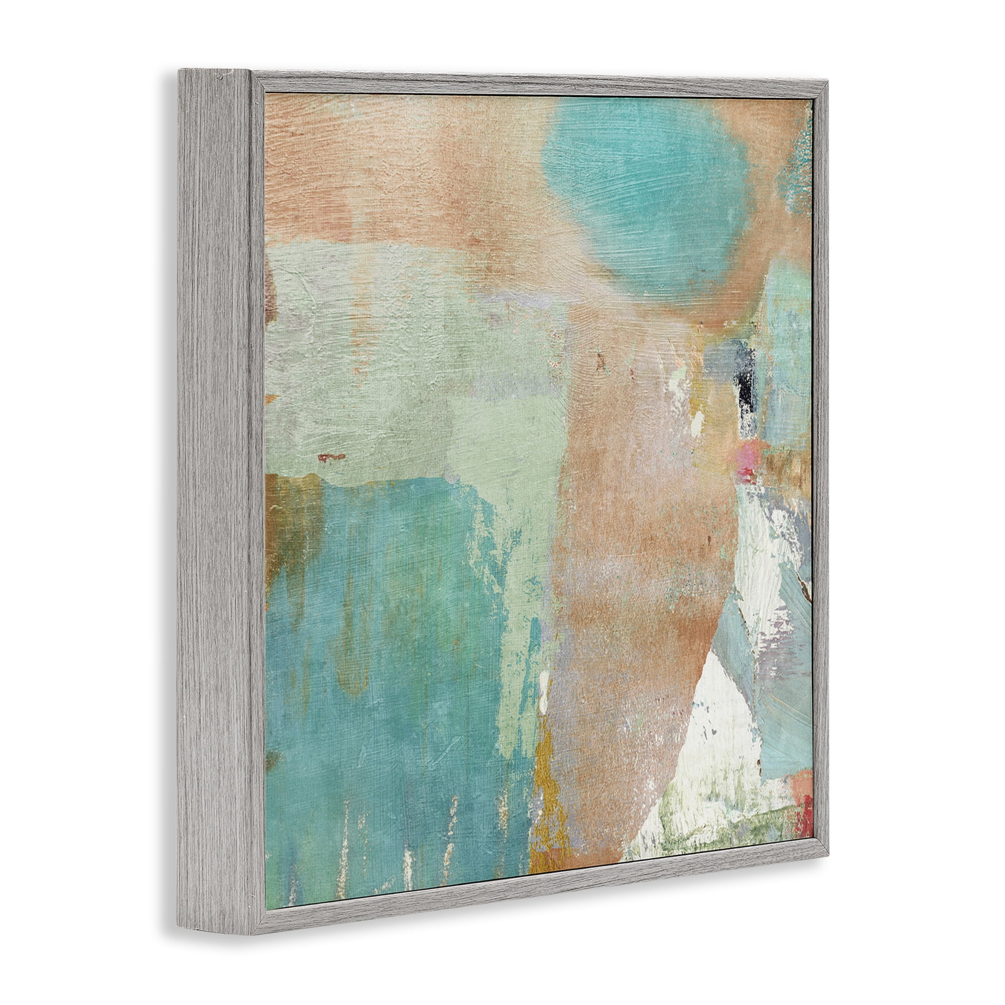 Stupell Industries Rustic Paint Strokes Abstract Painting Gray Framed Art Print Wall Art, 24 x 24