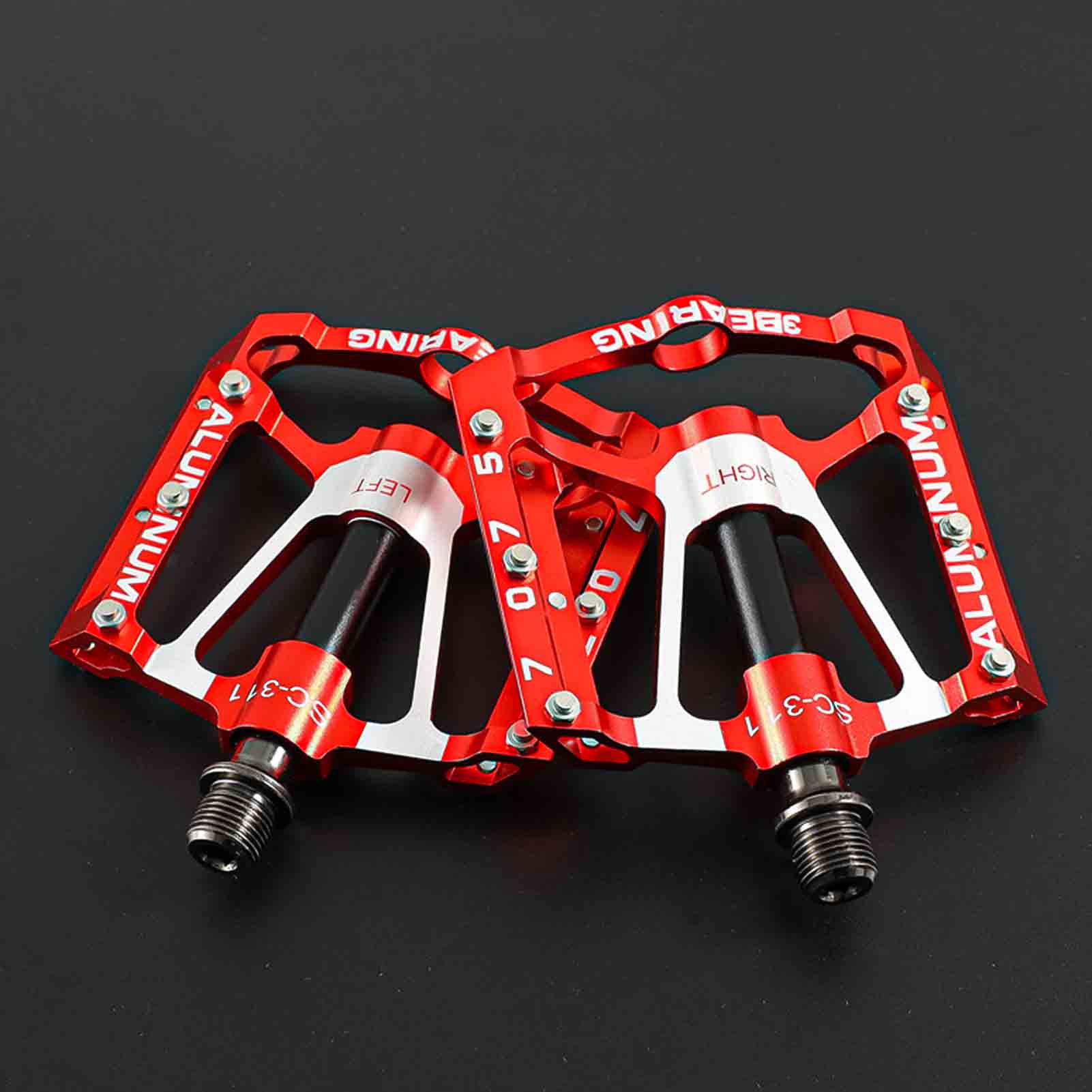 SPRING PARK 1 Pair Bike Pedals Non-Slip Aluminum Platform Pedal, 3 Sealed Bearing Bicycles Pedals for Mountain Road MTB MBX Bike - image 4 of 7