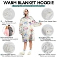 thumbnail image 5 of Wearable Oversized Blanket,Pioneer Flower Floral Print Pattern Wearable Blanket Hoodie for Adults,Cozy Hooded Blankets with Super Pockets,Super Warm Fuzzy Pullover for Women & Men, 5 of 6