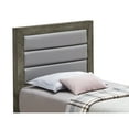 thumbnail image 4 of Twin Bed Glam Faux Leather Platform Bed Gray Modern Bedroom Furniture, 4 of 4