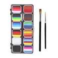 thumbnail image 3 of Juego de pintura para el cuerpo y la cara Paleta de de maquillaje Dibujo 12 colores vibrantes con pinceles de artista para de, 3 of 9