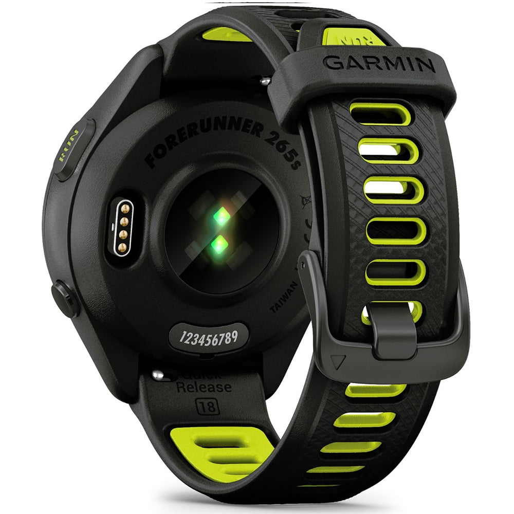 Garmin 010-02810-03 Forerunner 265S GPS Smartwatch Black/Amp Yellow Bundle with 2 YR CPS Enhanced Protection Pack