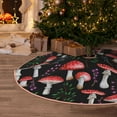 thumbnail image 6 of Daiia Red Mushrooms Drawing Merry Christmas Tree Skirt , Xmas Large Lace-up Tree Skirt, Santa Snowflakes Rustic Home Decorations New Year Party Farmhouse Decor-48", 6 of 7