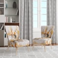 thumbnail image 2 of Designart « Symmetrical Abstract Grey Yellow Vision » Fauteuil d'Appoint Rembourré Cubisme Gris - Fauteuil Moderne pour Chambre, 2 of 7