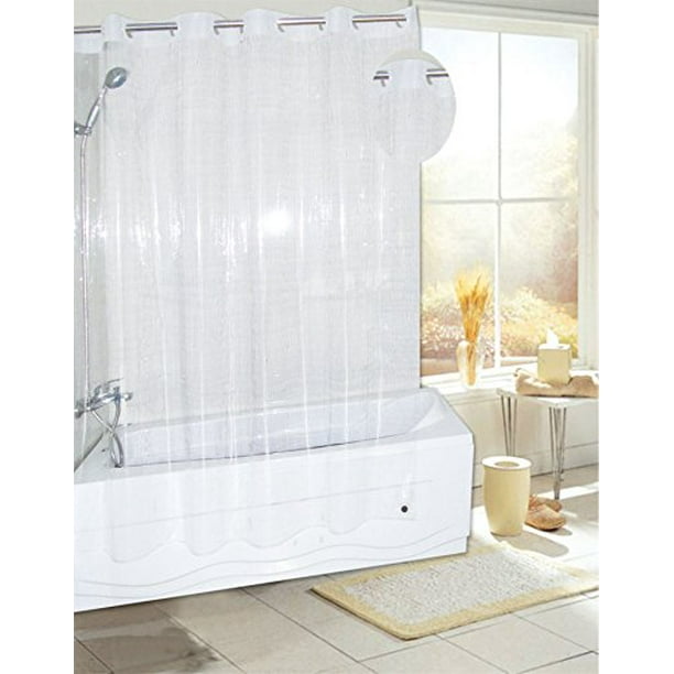 Royal Bath Easy On (No Hooks Needed) PEVA NonToxic Shower Curtain