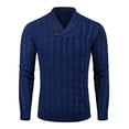 thumbnail image 2 of COOFANDY Men's Shawl Collar Pullover Sweater Slim Fit Casual Button Cable Knit Sweaters, 2 of 9