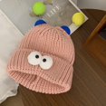 thumbnail image 1 of Gorro de lana con forma de monstruo de ojos grandes y dibujos animados para mujer, otoño e invierno, bonito y divertido gorro de punto para pareja que hace que la cara parezca pequeña, 1 of 6