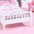 thumbnail image 3 of OUSITAID 1 Pce Lit Double + 1 Pce Table de Chevet 1 12 Maison de Poupée Miniature Mobilier en Bois, 3 of 6