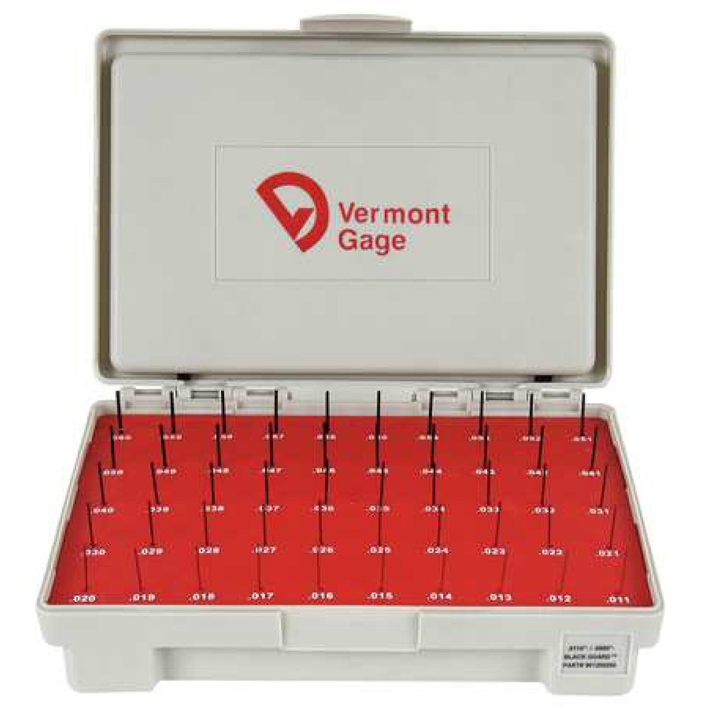 VERMONT GAGE 901200200 Pin Gage Set,Minus,0.0110.060 In,Black