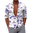 thumbnail image 1 of Camisas Para Hombre Manga Larga Regular Fit Hombres Casual Manga larga Otoño Invierno 3D Impreso Camisas Top Blusa Camisas (Purple, M), 1 of 5