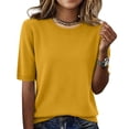 thumbnail image 2 of Women's Short Sleeve Crew Neck Knit Pullover Sweater, 2 of 4